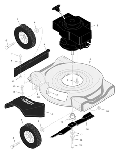 Mower Housing Assembly Diagram and Parts List for 201010X99A 2001 Briggs and Stratton Lawn Mower